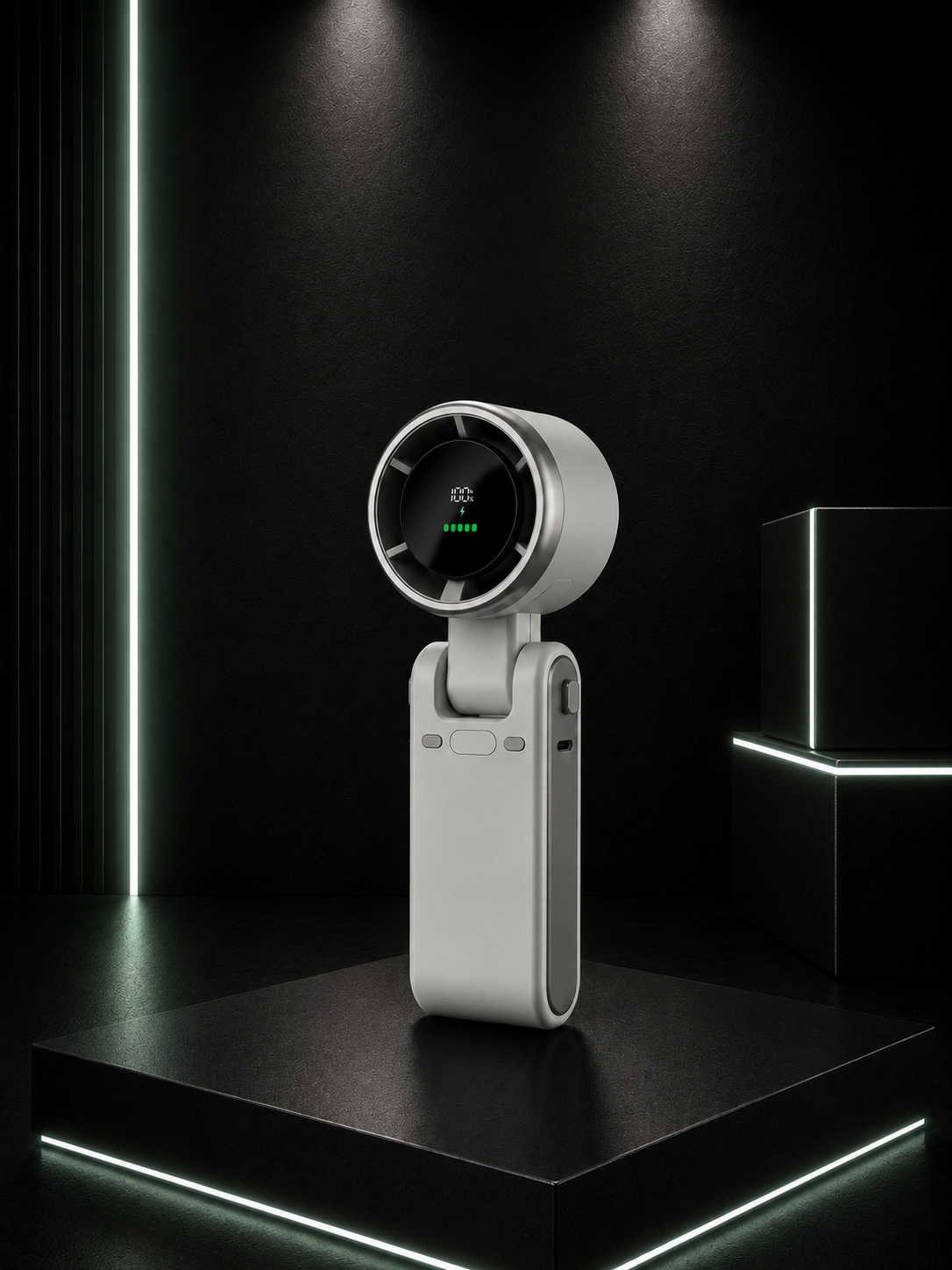 Handheld Folding Fan - LED Display- 5 Level Speed- Type C