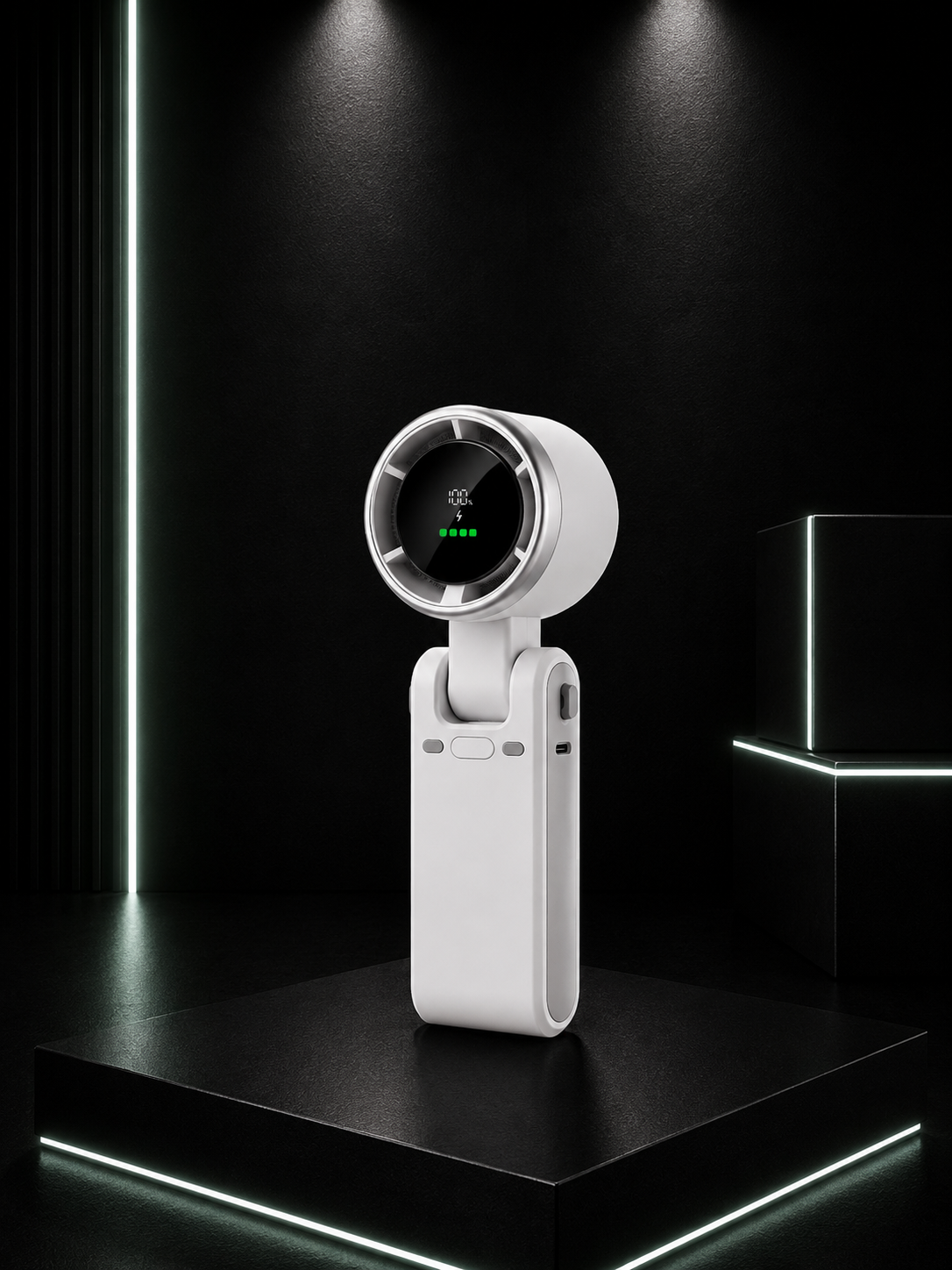 Handheld Folding Fan - LED Display- 5 Level Speed- Type C
