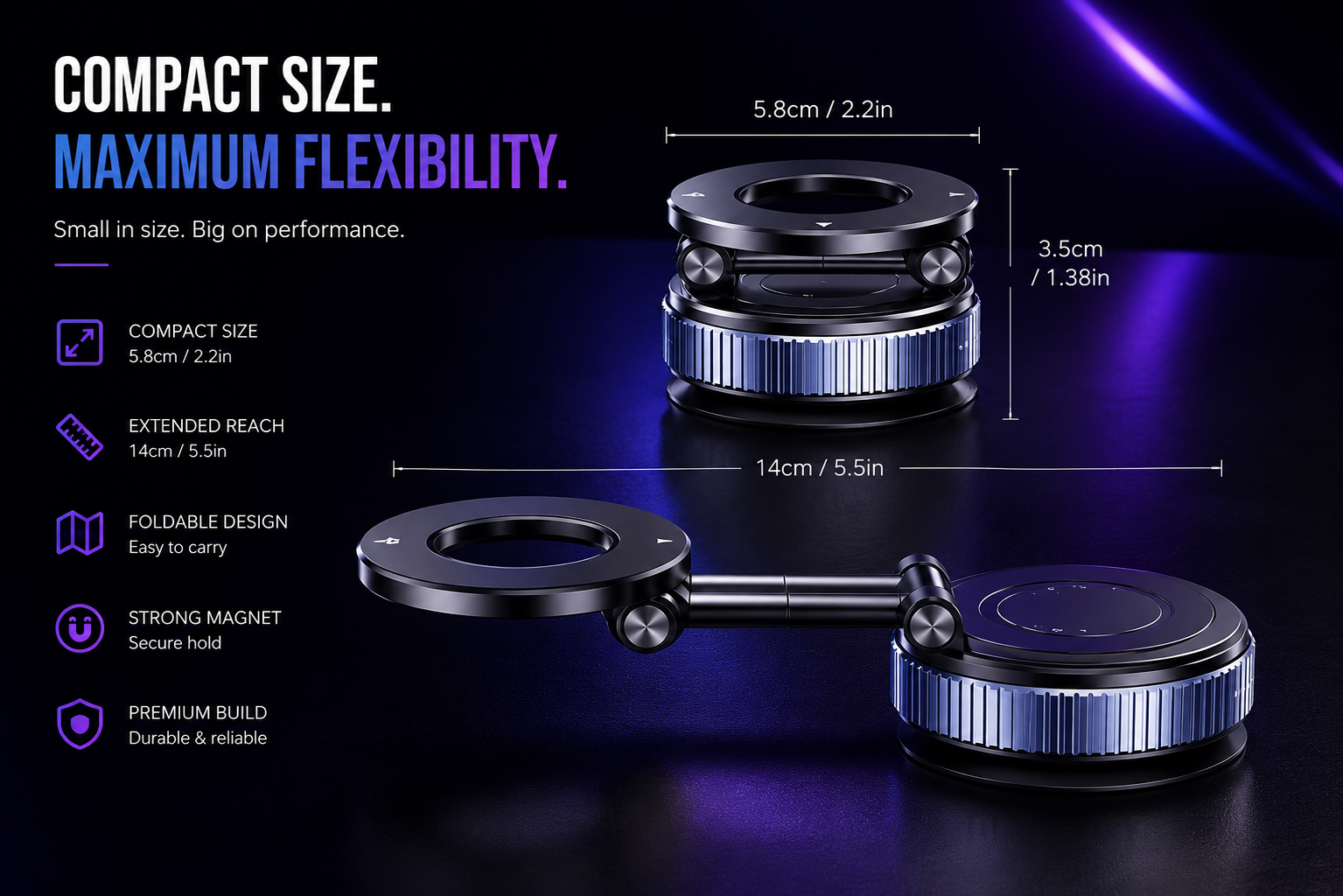 Magnetic Phone Holder- 360° Adjustable Rotation