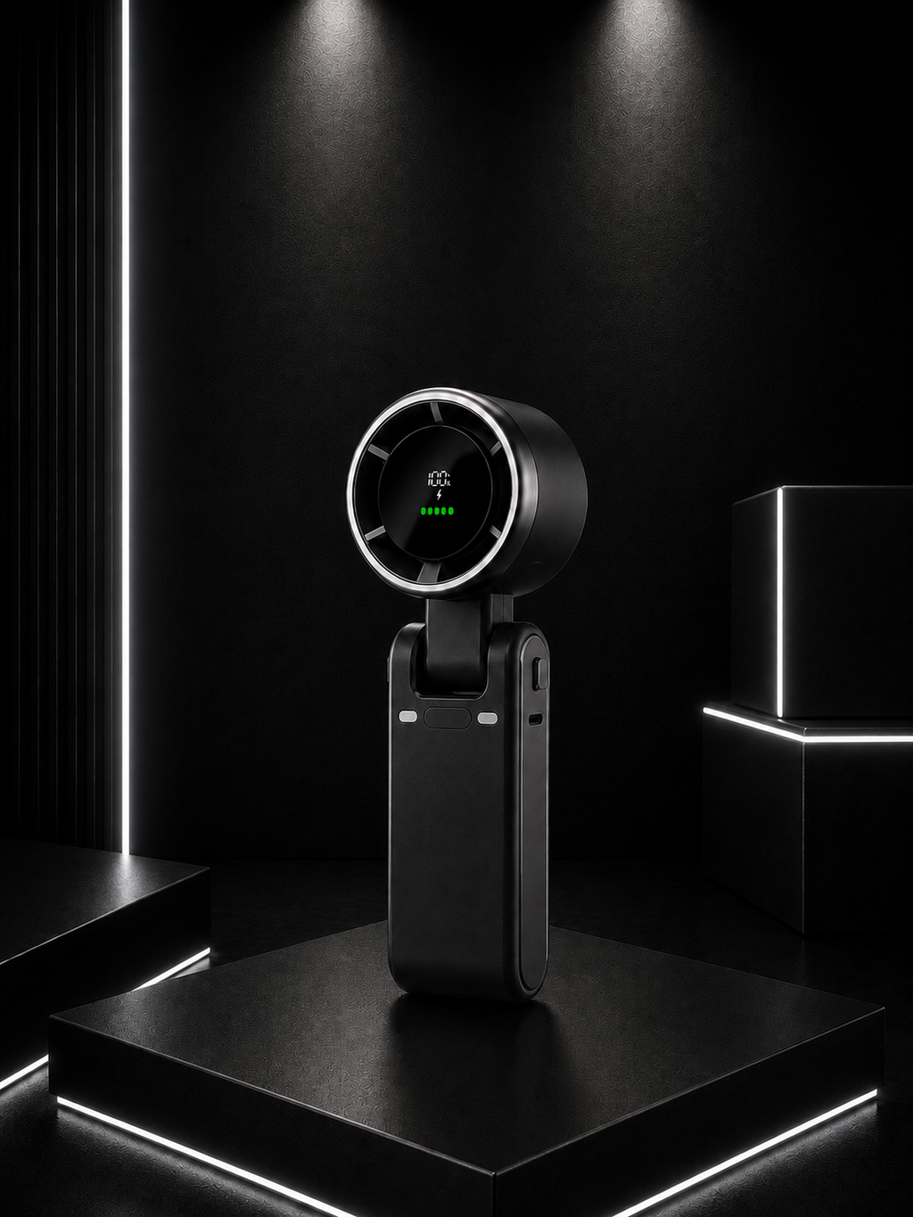 Handheld Folding Fan - LED Display- 5 Level Speed- Type C
