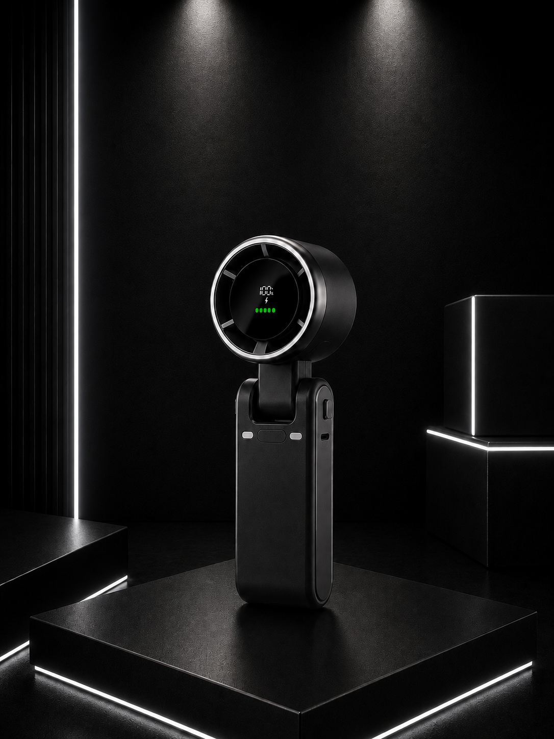 Handheld Folding Fan - LED Display- 5 Level Speed- Type C